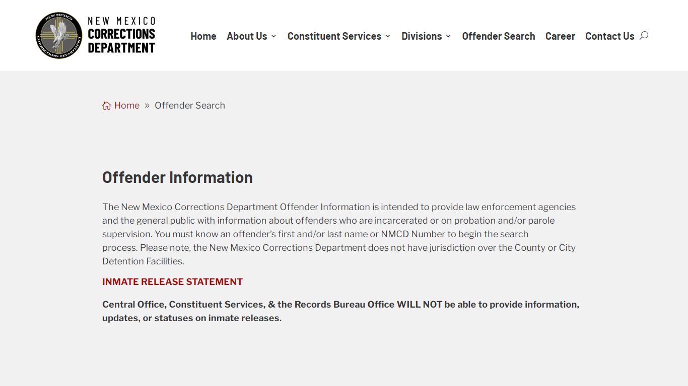 Offender Search | NM Corrections Department - New Mexico
